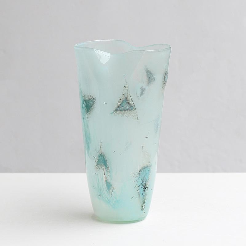 Elegant Gradient Glass Vase Luxury Home Decor for Living Room Tabletop Flower Arrangement
