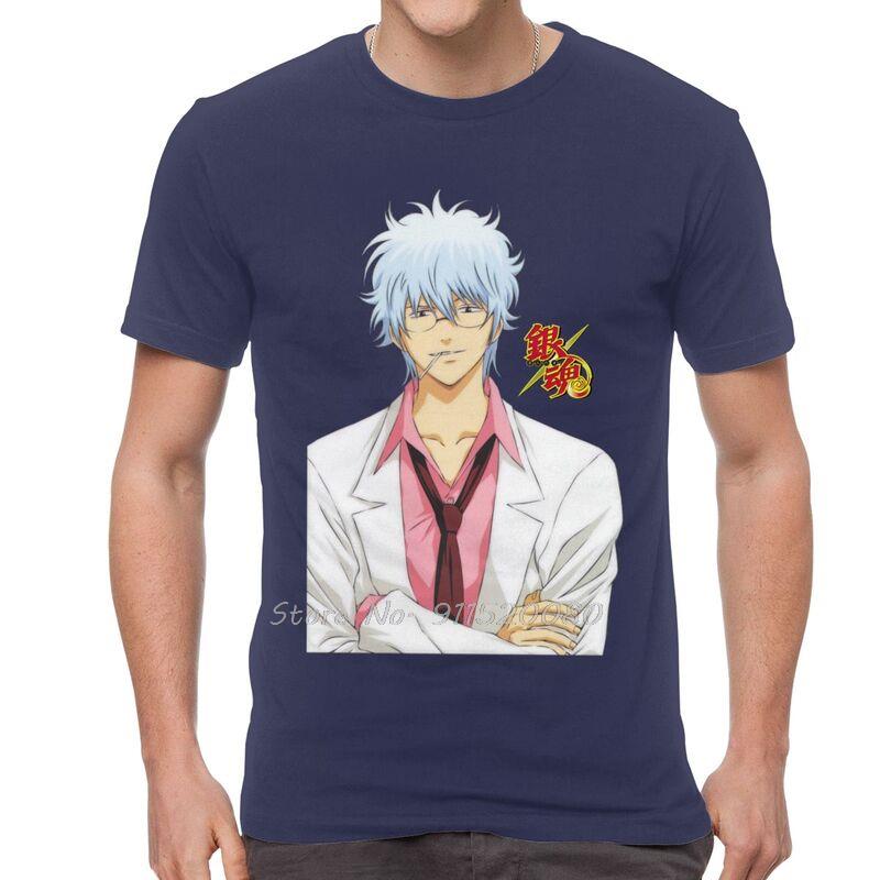 Japanese Manga Gintama T Shirt Men Cotton Tshirt Anime Gintoki Sakata Tees Top Hip Hop Tshirt Gift Streetwear Harajuku