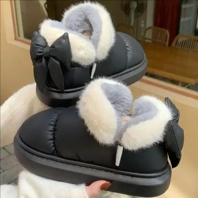 Outdoor Non Slip Thick Sole Snow Boot Bow Shoe Waterproof Boots