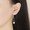 Unbalanced Aaa Grade Snowflake Shell Pearl Snow White Silver Needle Earring