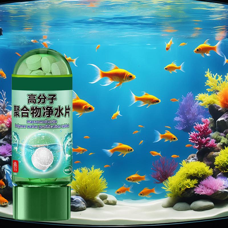 Water Purification Tablets 1 Bottle Fast Aquarium Water Filter Fish Supplies Potable Aqua Tablets Natural Fish Tank Accessories