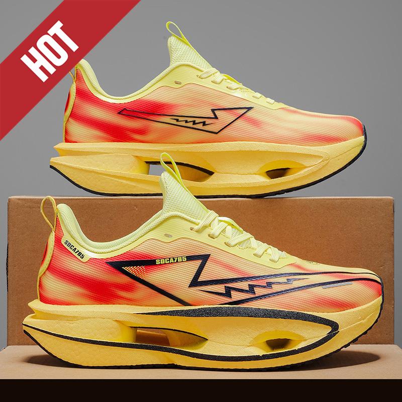 Dämpfende Laufschuhe Karbonplatte Marathon Herren Sport Atmungsaktiv Leicht Damen Bequem Athletisch Rutschfest Sneaker Freizeit