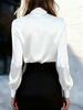 European and American Autumn Lace-Up Satin Long-Sleeve Women's Shirt
