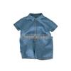 2024 Summer Unisex Children's Korean Denim Romper Shorts - Trendy Infant Toddler Jumpsuit for Outings & Crawling