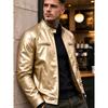 New men's stand-up collar PU leather jacket slim locomotive jacket autumn business casual ruffian handsome jacket