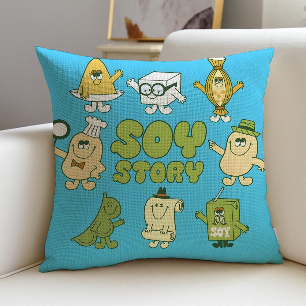 Unique TToru FukudaS Cushion Cover Breathable and Skinfriendly Linen Pillowcase Square Removable and Washable Cushion