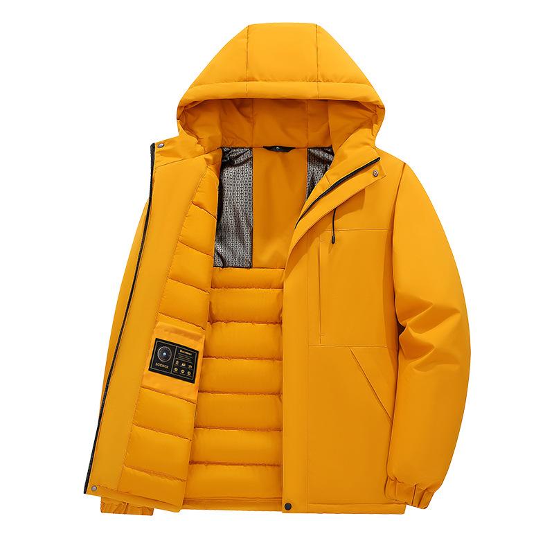Couple Thickened Cotton-padded Jacket Graphene Hooded Thermal Cotton-padded Jacket Outdoor Casual Waterproof and Windproof Cotton-padded Jacket