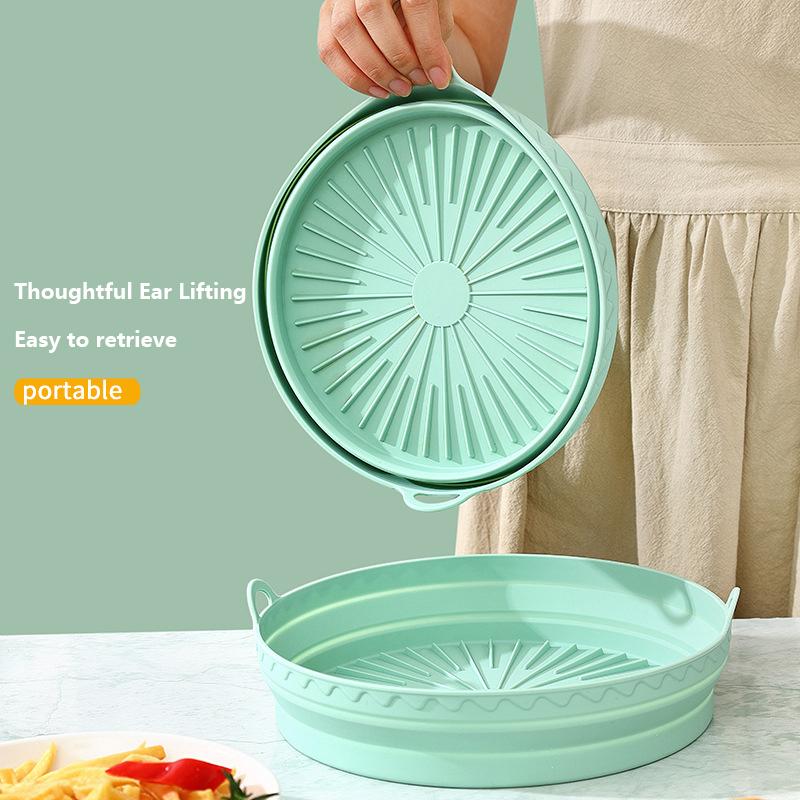 Reusable Air Fryer Silicone Basket Oven Baking Tray Airfryer Silicone Pot For Pizza Fried Chicken Grill Pan Mat Kitchen Tool