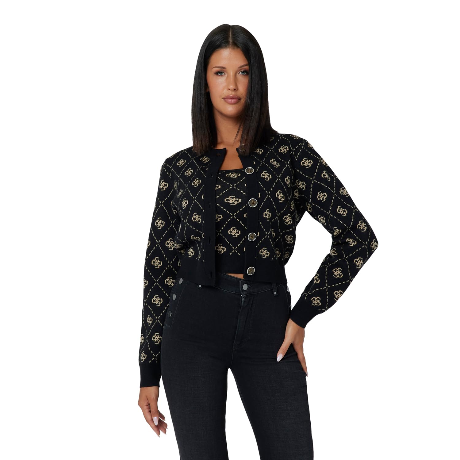 Guess SARAH 4G LS CN CARDI SWTR Trui FJ5Y Dames