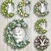 Rattan Ring Easter Bunny Wreath Foam Eggs Acrylic Decor Easter Garland Easter Vine Ring Spring Wall Hanging Home Decoration