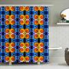 Kaleidoscope Shower Curtain Blue Orange Floral Bath Decorative Polyester Waterproof Window Coverings For Bathroom Tiles Backspla