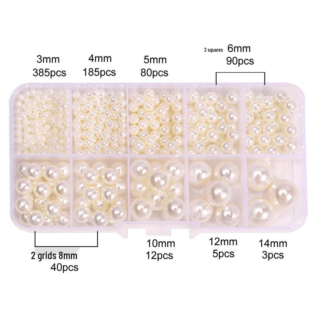 10-Grid ABS Pearl Bead Set for DIY Bracelets and Phone Chains