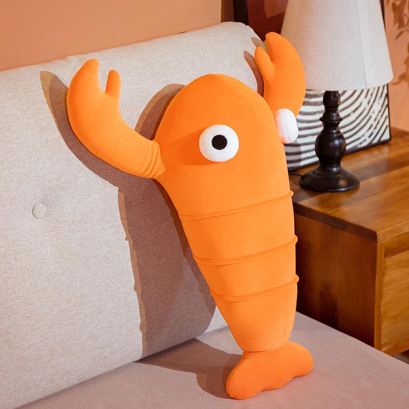 Non-Toxic Cartoon Big Eyes Crab & Lobster Plush Toys Underwater Animal Cute Plushie Chair Sofa Cushion Decor Toy Throw Pillow Gifts