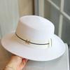 M Standard Flat Top French Retro Straw Top Hat Spring and Summer Fashion Seaside Vacation Leisure Sun Hat Women
