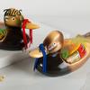 Warm Romantic Room Accent 1 Pair Wedding Ducks Ornament, Hand-Painted Wooden Mandarin Duck Statues, Color Lasting Vivid Statue Garden Bird Statue,