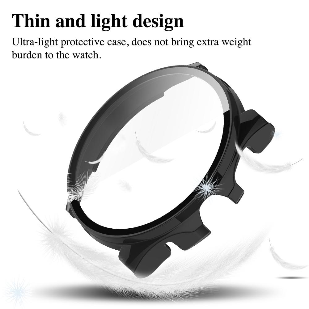 Glass+Hard Case for TicWatch Pro 5 Screen Protector Tempered Glass All-around Bumper Protection Cover Shell Accessories