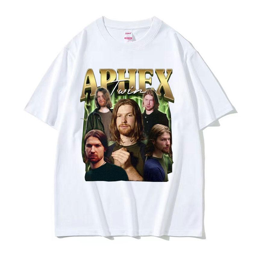 Limited Aphex Twin Vintage Graphic T Shirts Unisexs Clothing Harajuku Fashion Tshirt Male Casual Cotton Short Sleeve T Shirt Tops