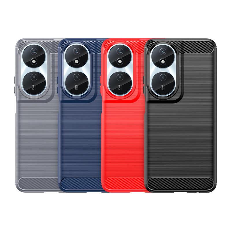 For Honor 90 Smart Case Cover Huawei Honor 90 Smart Capa Shockproof Phone Back Bumper Soft TPU Carbon Fiber Cover Honor 90 Smart