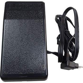 Janome Genuine Electronic Sewing Machine Foot Controller (black, Round 3-pin Plug). Plug Size: 26mm (vertical) X 12mm (horizontal).