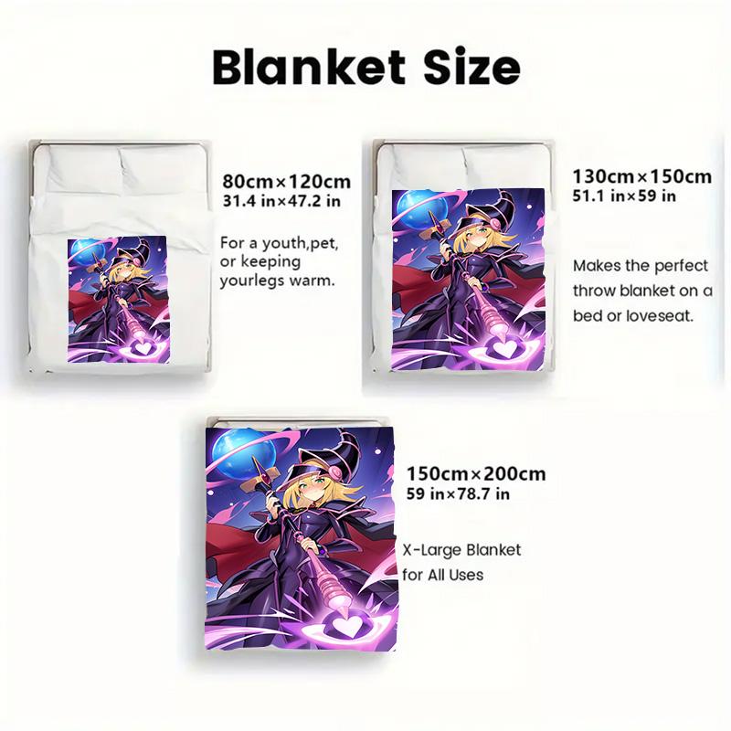 Dark Magician Girl 2D Flat Pattern Flannel Blanket High quality All Seasons Warmth and Comfort Perfect for Christmas Gifts.NMT0928637