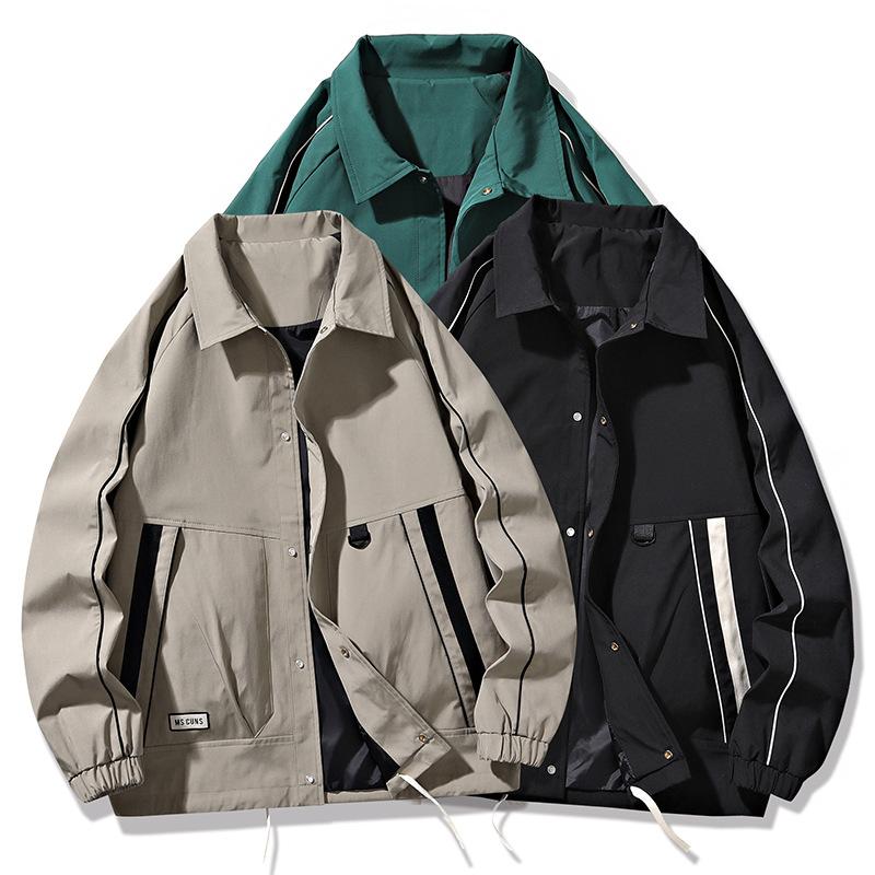 Jacket Men's Spring and Autumn New Men's Versatile Popular Loose Everyday Jacket Fashion Lapel Casual Men's Wear