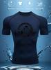 Mens White Compression Short Sleeve T-Shirt Cartoon Monkey Weightlifting Graphic Quick Dry High Elasticity Gym Workout And BJJ Athletic Top