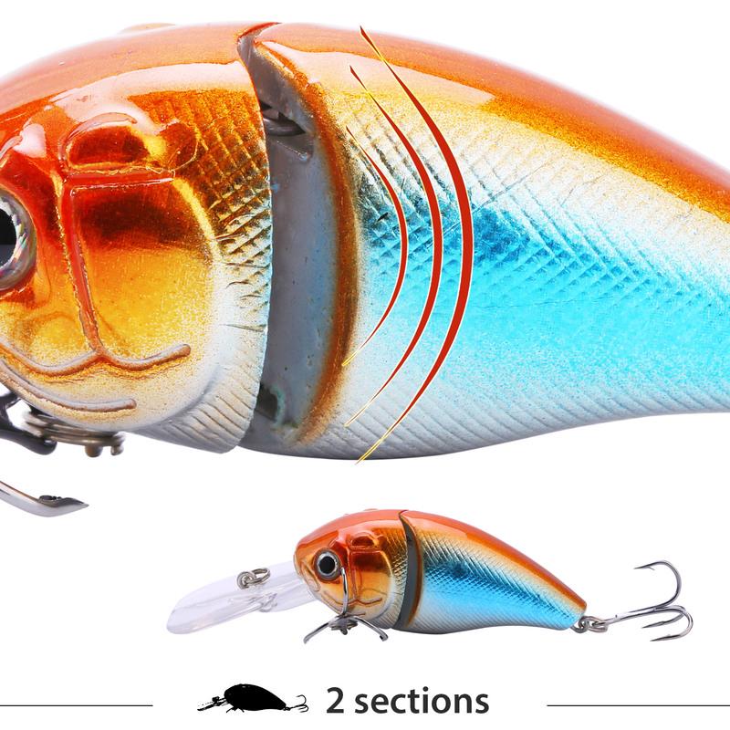 Fiskebeten Crankbaits Lure Minnow fiskebete med krokar Artificiellt fiske hårt lock för bas