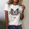 Summer Casual Vintage Women's Tshirts Ladies 3D Print Butterfly O Neck Female Fashion Loose Short Sleeve Tops Tees