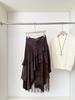 Lace splicing high waist cover slim mid-length skirt women's autumn new Korean version of versatile a-word skirt