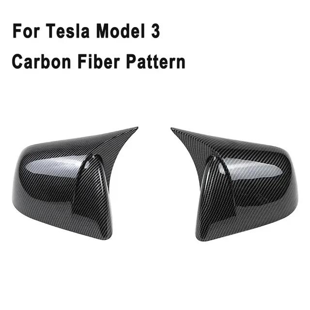 Exterior Rearview Side Mirror Housing Shell Cap Carbon Fiber Pattern Gloss Black Side Door Mirror Cover For Tesla Model Y 3