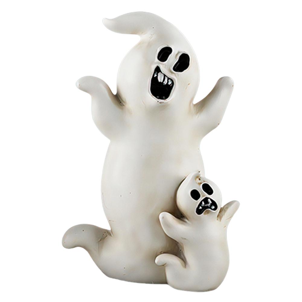 Halloween Resin Sculpture Spooky Witch Black Cat Pumpkin Ghost Horror Resin Figurines Table Centerpiece Halloween Decoration