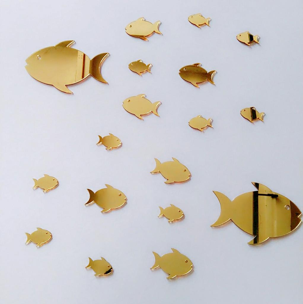 Bubble Fish Ocean Adhesive Wallpaper Sticker Acrylic Mirror 3D Wall Art for Kids Room&Kindergarten Self-Adhesive Removable Decor