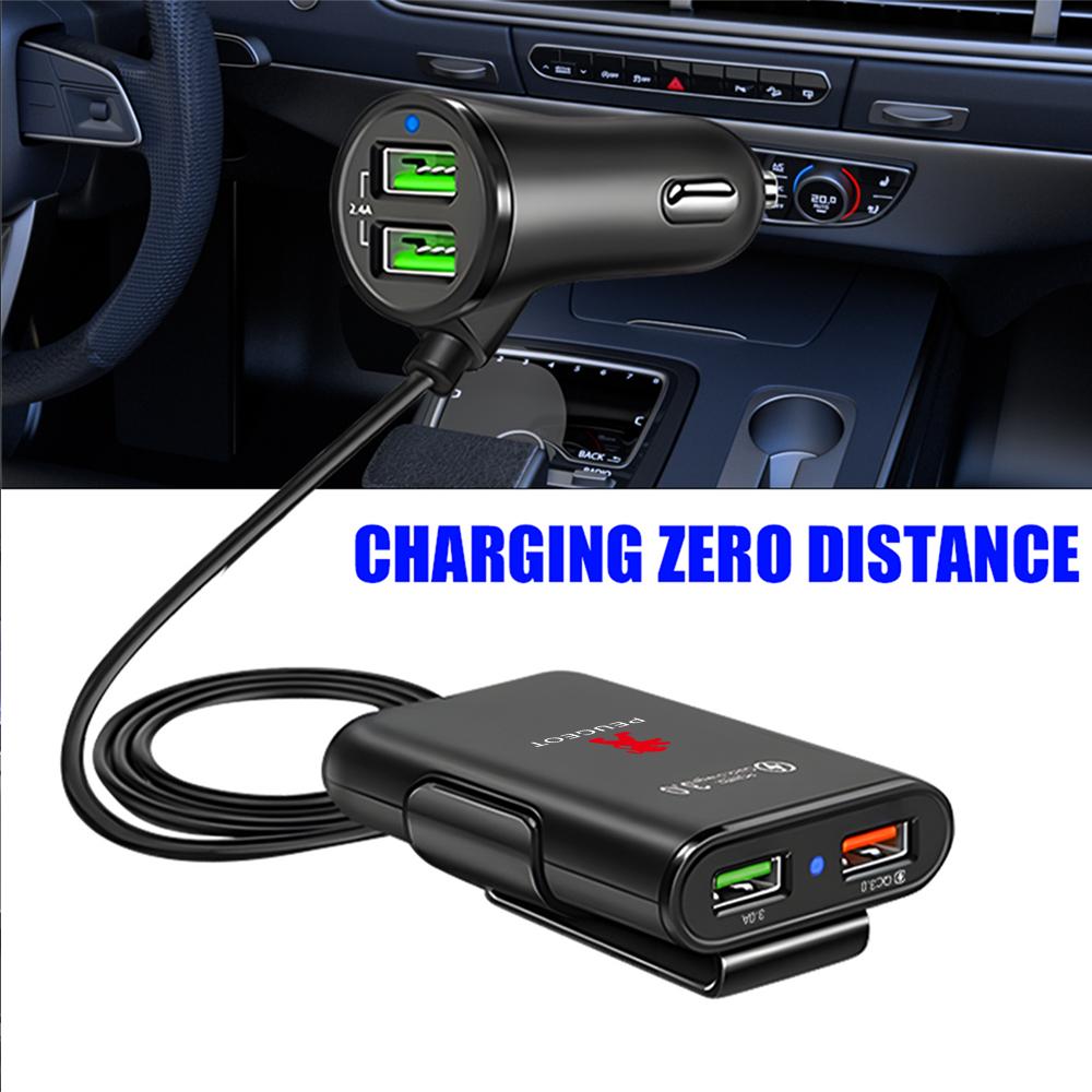 3 In 1 Car Fast Charger Car Socket Adapter USB Extended b Wire Car Accessories For Peugeot 208 3008 107 308 2008 207 508 607 301
