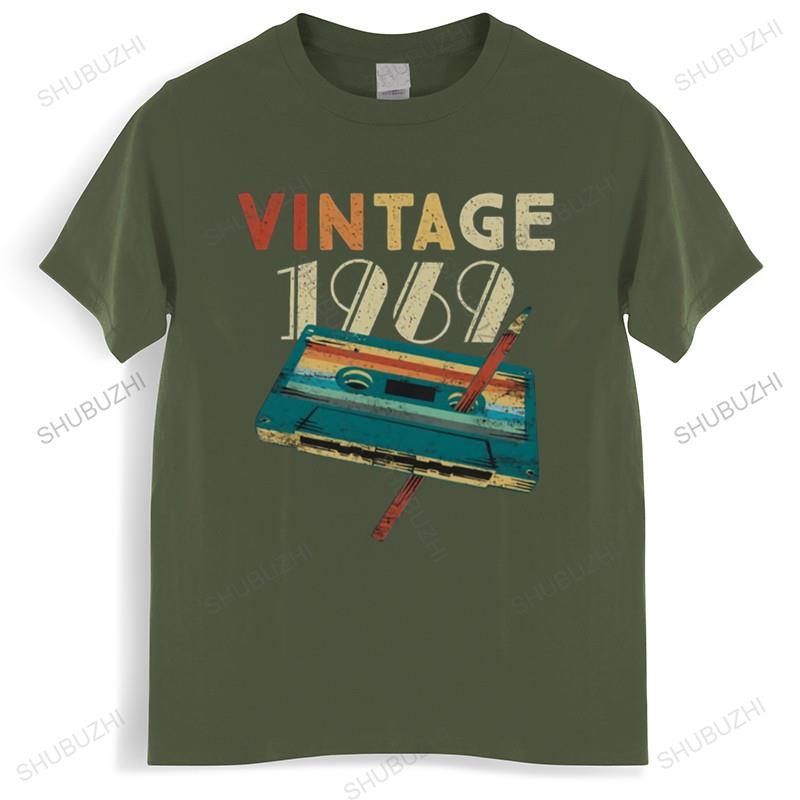 Футболка унисекс с круглым вырезом, модная футболка, черная, новая, унисекс, винтажная, музыкальная кассета 1969 года, подарки на 50-летие, футболка 50 лет, размер евро L