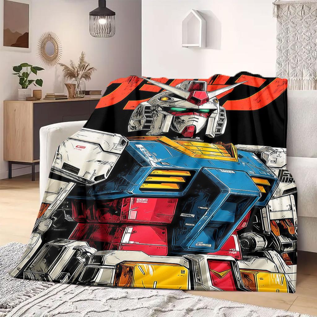 Gundam Universe Print Blanket Warm Comfortable Flannel Blanket Suitable for Bedrooms,Sofas,Beds,Chairs,Picnics,Travel