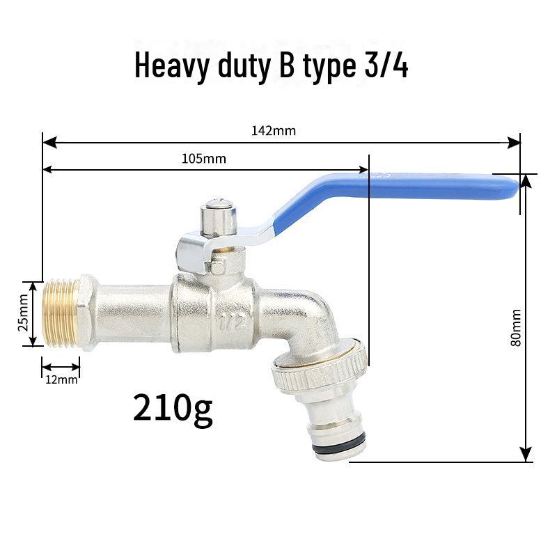 Outdoor Double-Control Brass Faucet for Kitchen and Garden