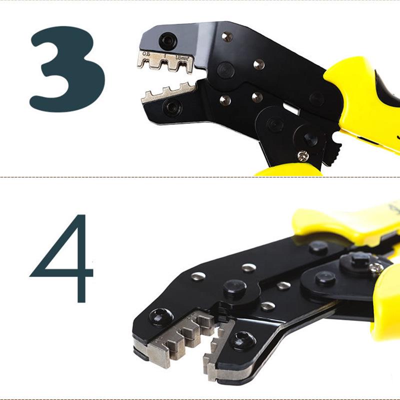 Durable Ratchet Crimping Pliers 0.14-1.5mm² - Multi-functional Terminal Tool, Insulated & Labor-Saving