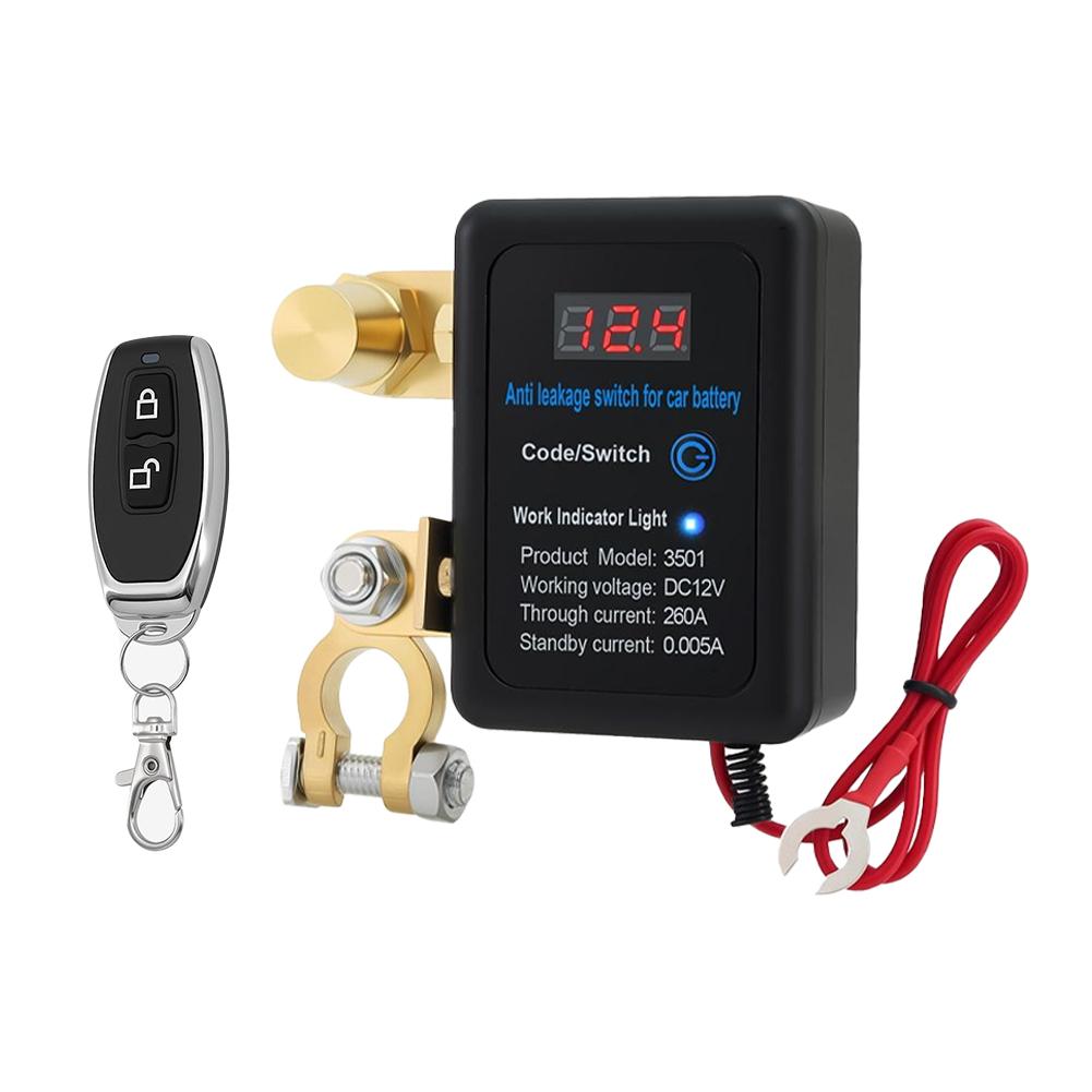 12V Car Battery Anti-Leakage Power-Off Switch 260A Automatic Intelligent Remote Control Disconnect Switchs for Vehicle Safety