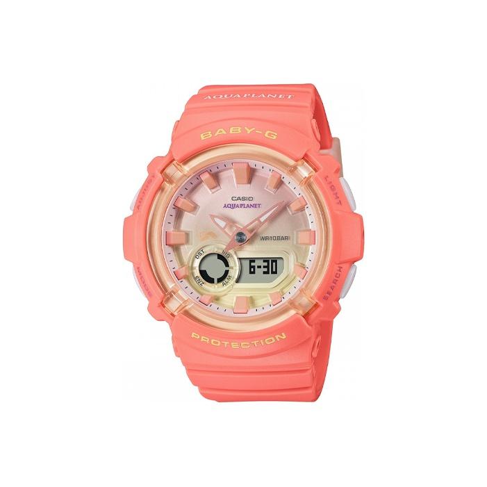 Casio Baby-G Series Coral Crab Eco-Friendly Waterproof Shock Resistant Sports Quartz Watch Women watches Orange BGA-280AQ-4AJR Coral Powder Watch Dial