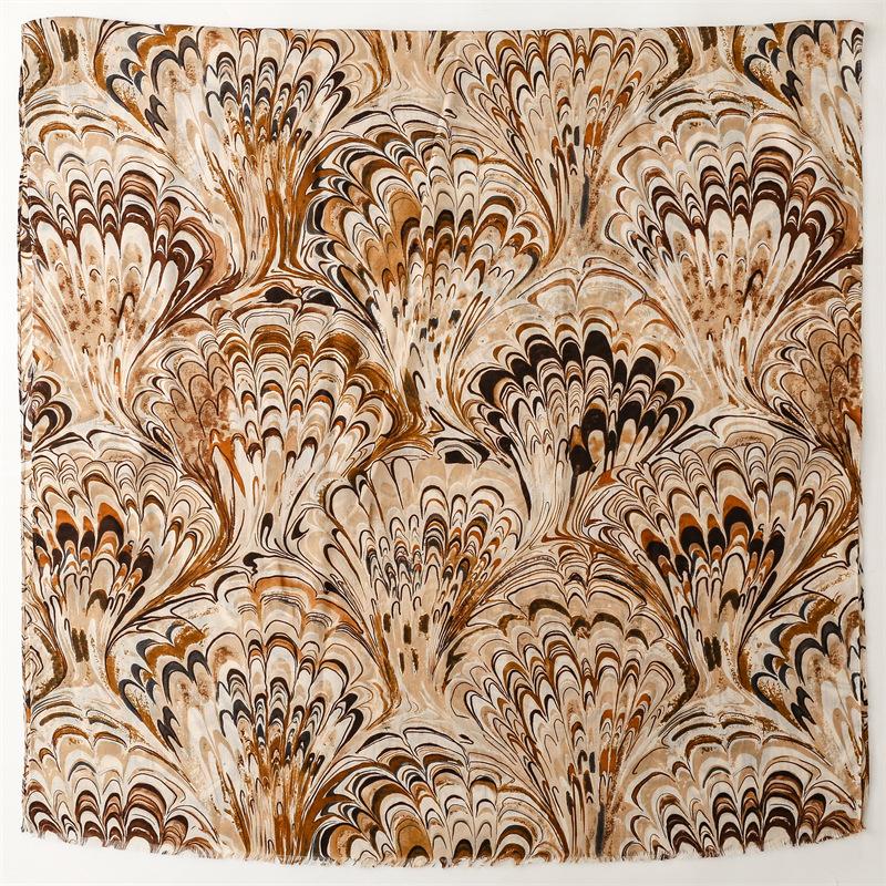 Aztec Ethnic Geometric Feather Tassel Viscose Shawl Scarf Lady Print Soft Pashmina Hijab and Wraps Foulard Muslim Sjaal 180*90Cm