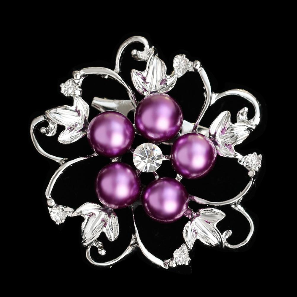 Fashion Alloy Crystal Pearl Bead Inlay Brooch