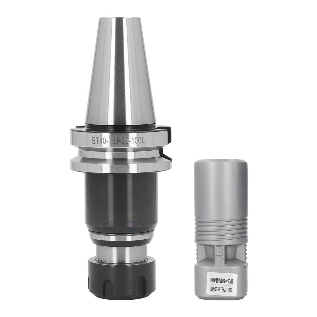 Telescoping Tool Holder with Floating Tap Spring 40cr Alloy Steel Collet Chuck Tapping Tool Holder BT40‑TER25‑100L
