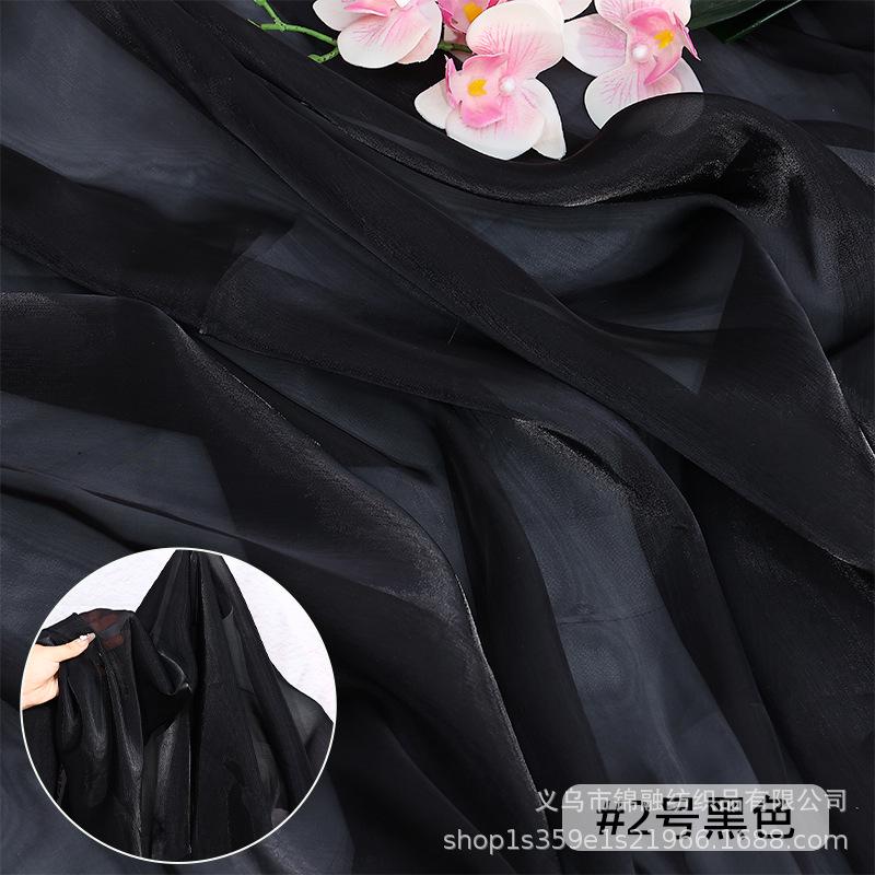 Křišťálová saténová organzová látka na Hanfu, svatební a večerní šaty, dětské oblečení