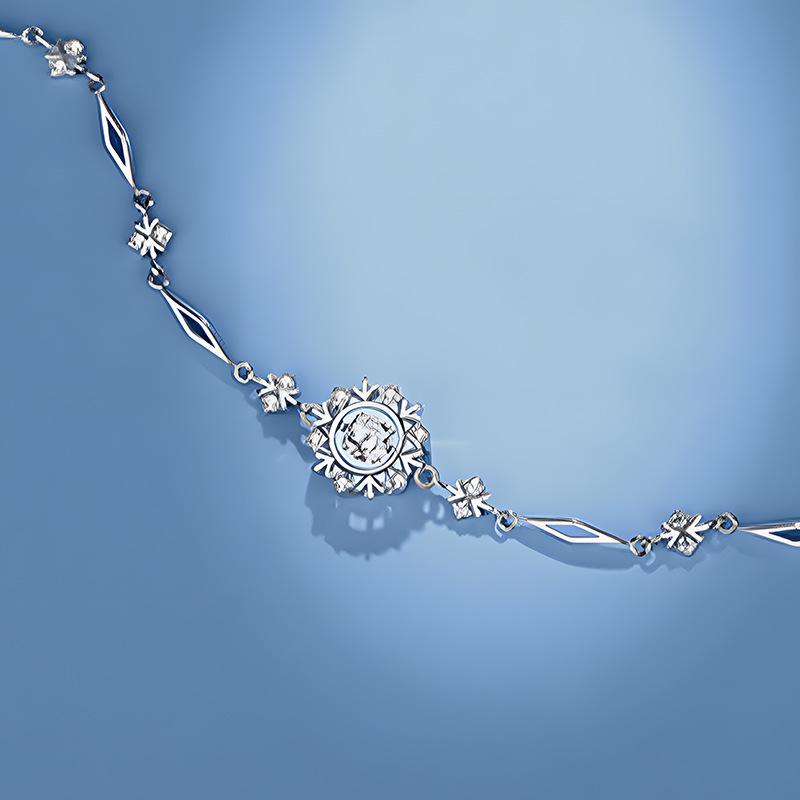 Tancise 925 Sterling Silber Armband Schmuck Geometrische Perlenkette Gliederarmbänder Mode Feines Hochzeitsgeschenk für Freundin Frauen