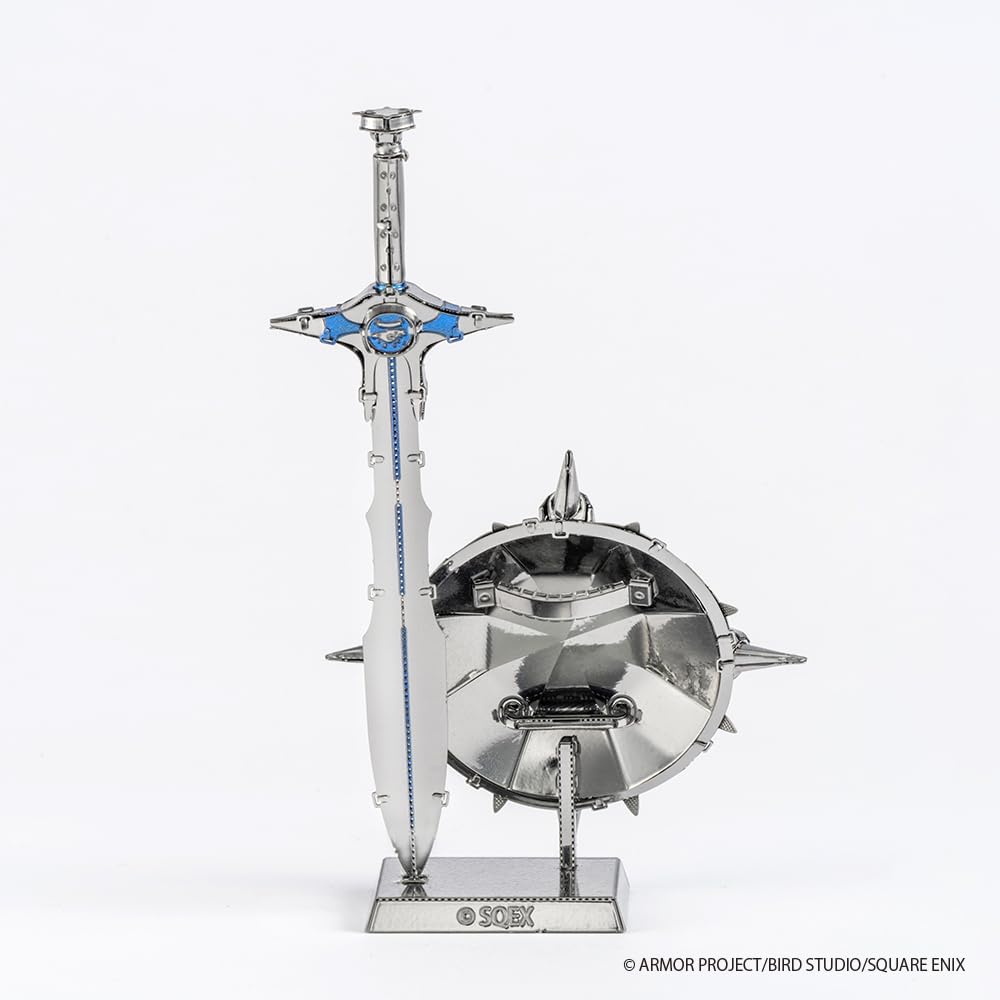 Tenyo Metallic Nano Puzzle Dragon Quest Stray Metal Sword Stray Metal Shield Stainless No Glue Laser 3D Model & EP-5-631, Steel, Required, 0.2m