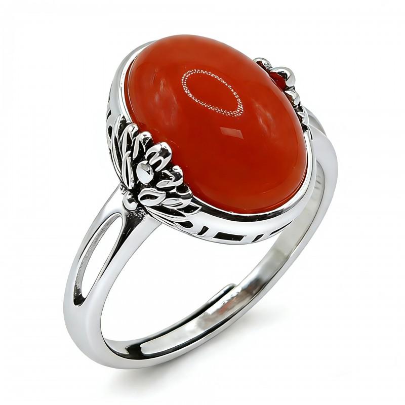 Adjustable Open Ring With Lucky Lotus Motif Vintage Floral Design Copper Jewelry Women Men Adjustable Open Band