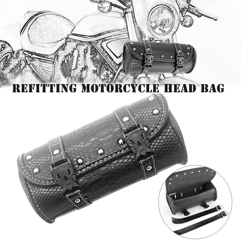 Buy IDH New Universal Leather Motorcycle Tool Bag Fork Handlebar