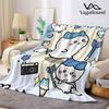 Cute Chiikawa Cartoon Flannel Blanket Warm Soft Halloween Christmas Couch Warm Cozy Decorative Decor Gift for All Season