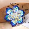 Shiny Glass Flower Brooch Ladies Blue Party Brooch Niche Accessories