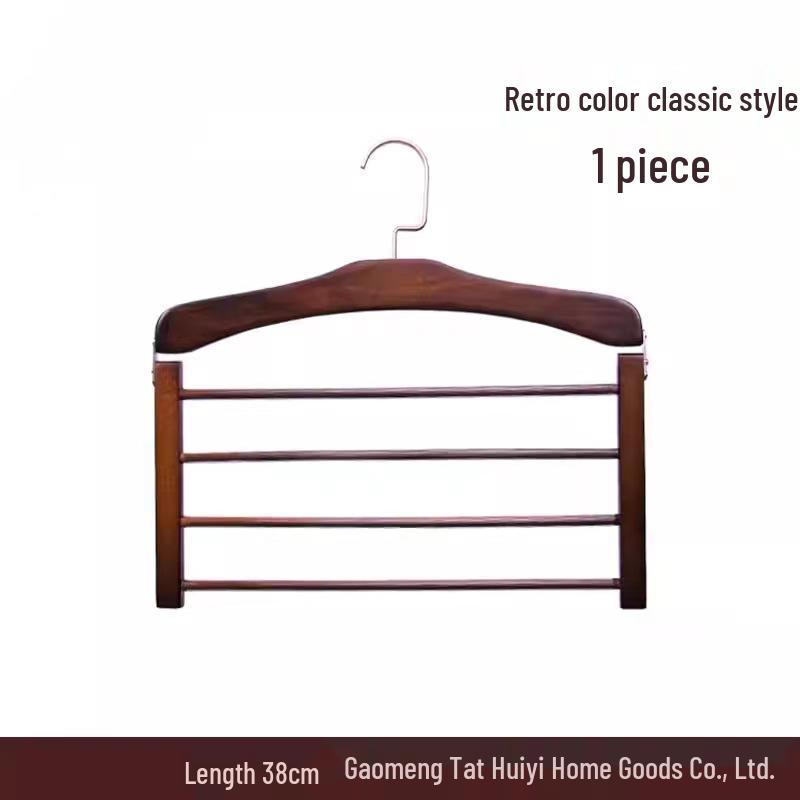 Solid Wood Multi-Layer Hanger for Pants, Towels, Scarves, and Ties